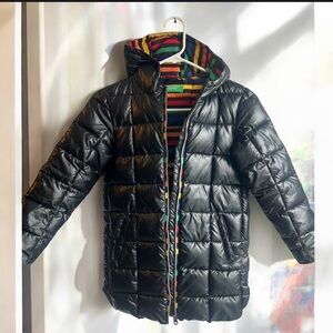 United Colors Of Benetton Black Jacket Stripes puffer coat youth M 8 years